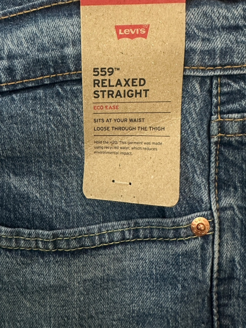 Levi’s 559 Men’s Relaxed Straight Fit Stretch Denim Jeans Size W36 x L30 - Picture 5 of 7